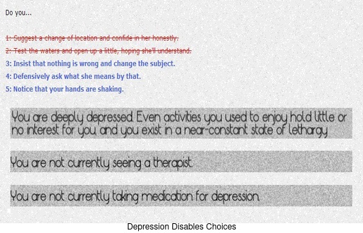 Screenshot of Depression Quest